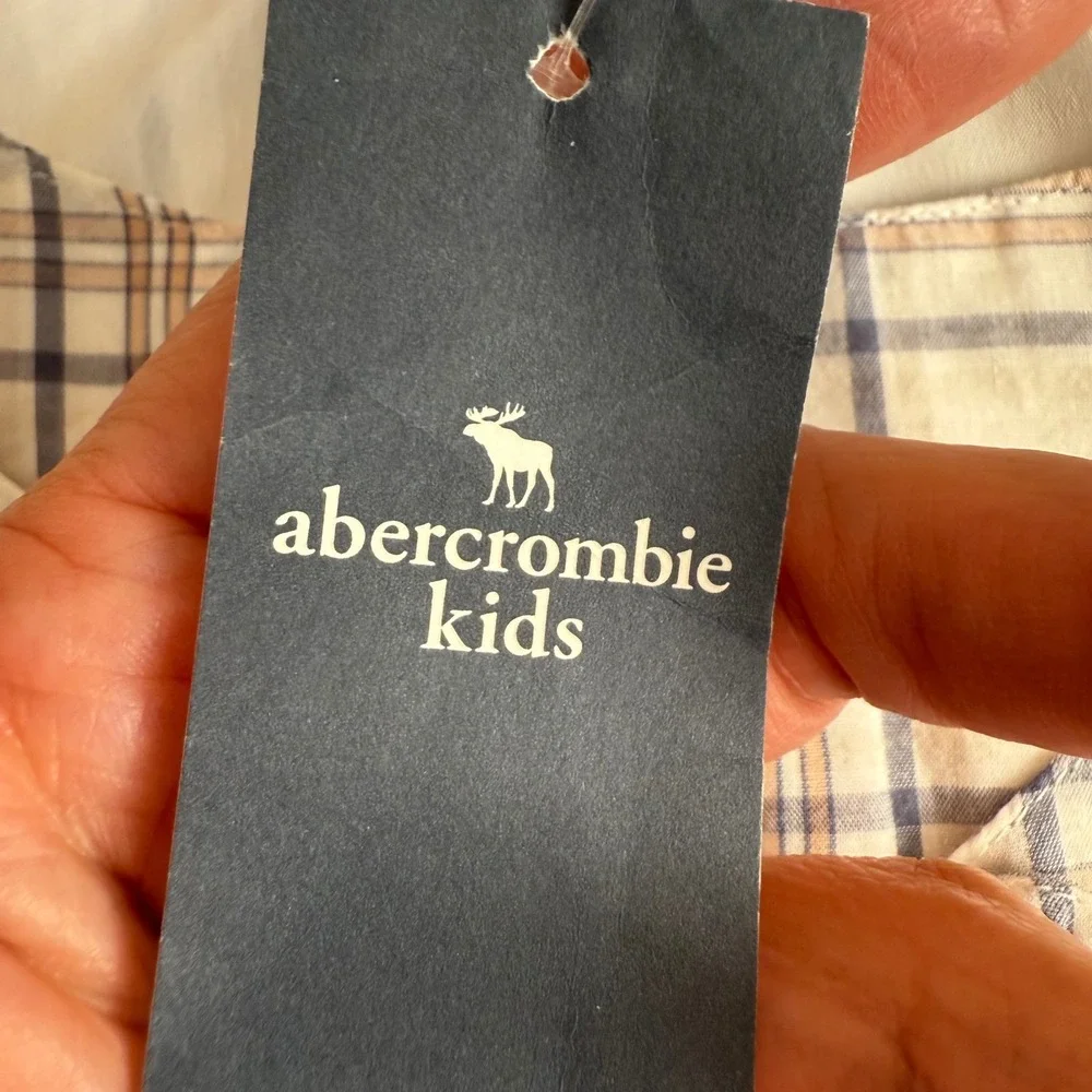 Abercrombie Girls Plaid Shirt‎ Long Sleeve Bow Tie Top 11/12